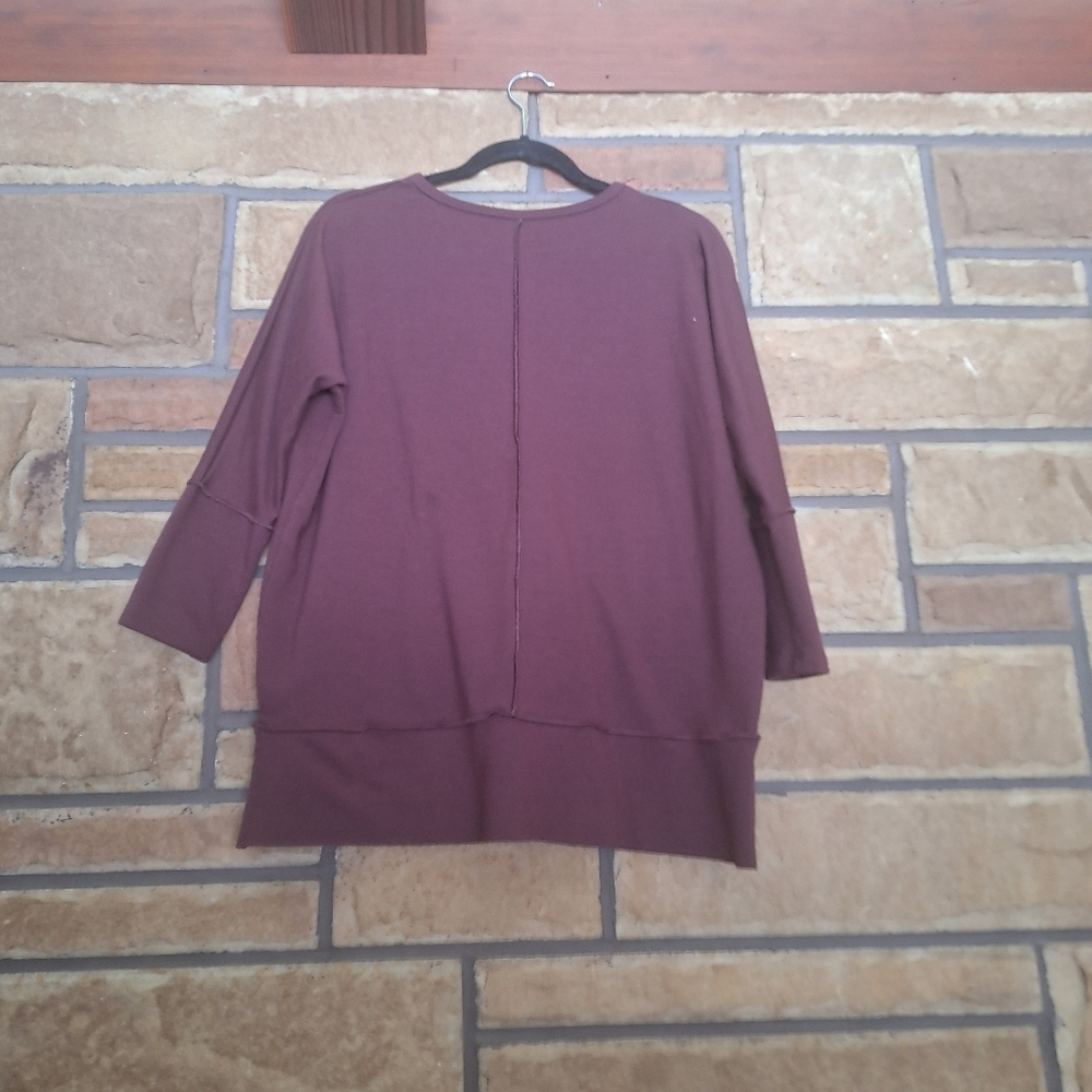 Spanx Perfect Length Dolman Sleeve Top In Wine XSmall - Picture 8 of 8